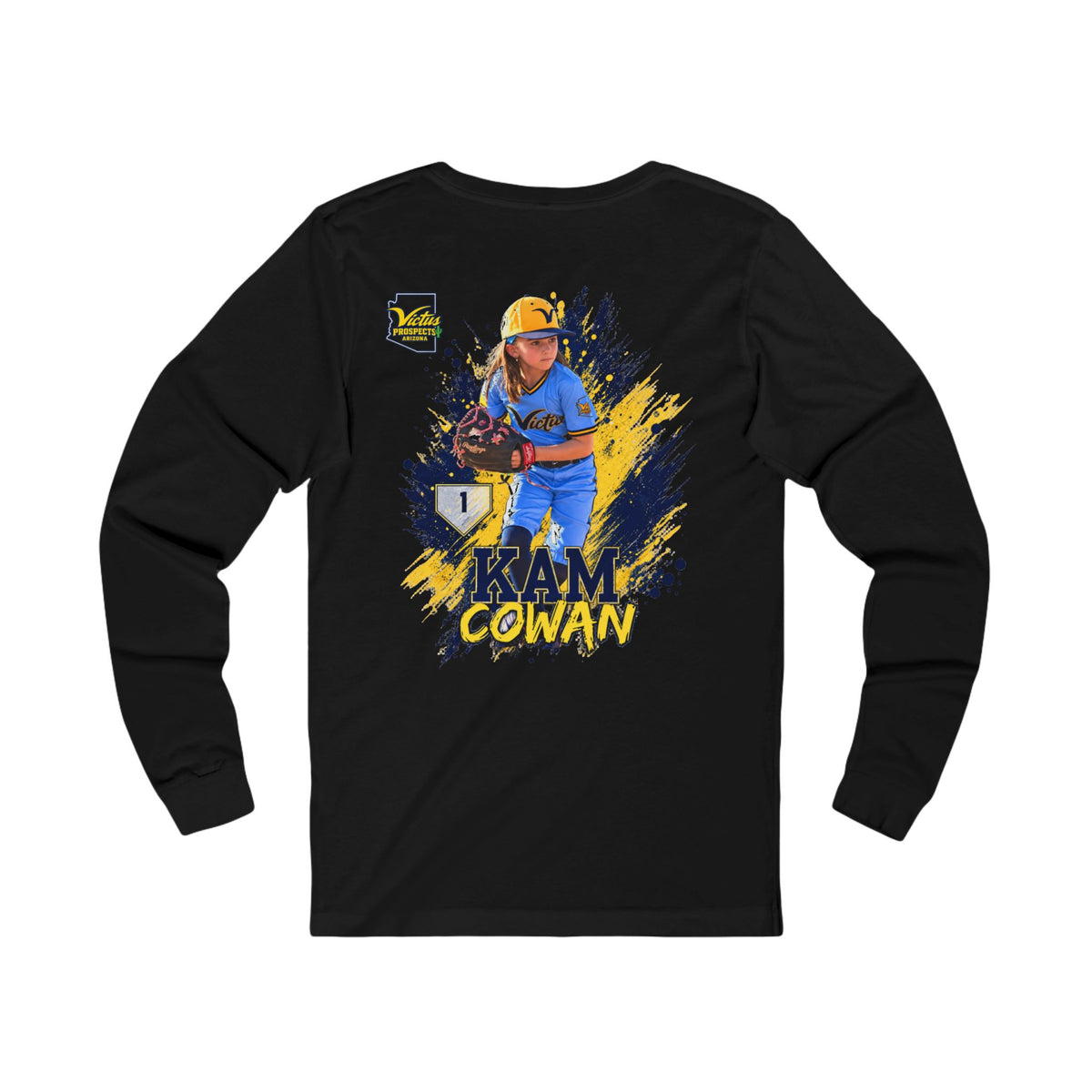 Kam Cowan personalized baseball long sleeve tee - SLYR Apparel