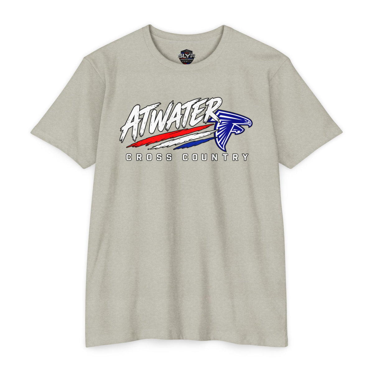 Atwater Cross Country retro Falcon track T-shirt by SLYR Apparel — product view 2