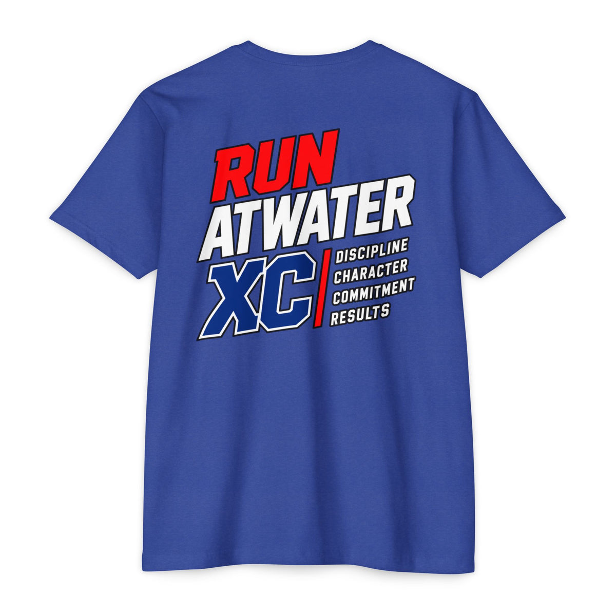 Run Atwater XC front and back cross country T-shirt by SLYR Apparel — product view 10