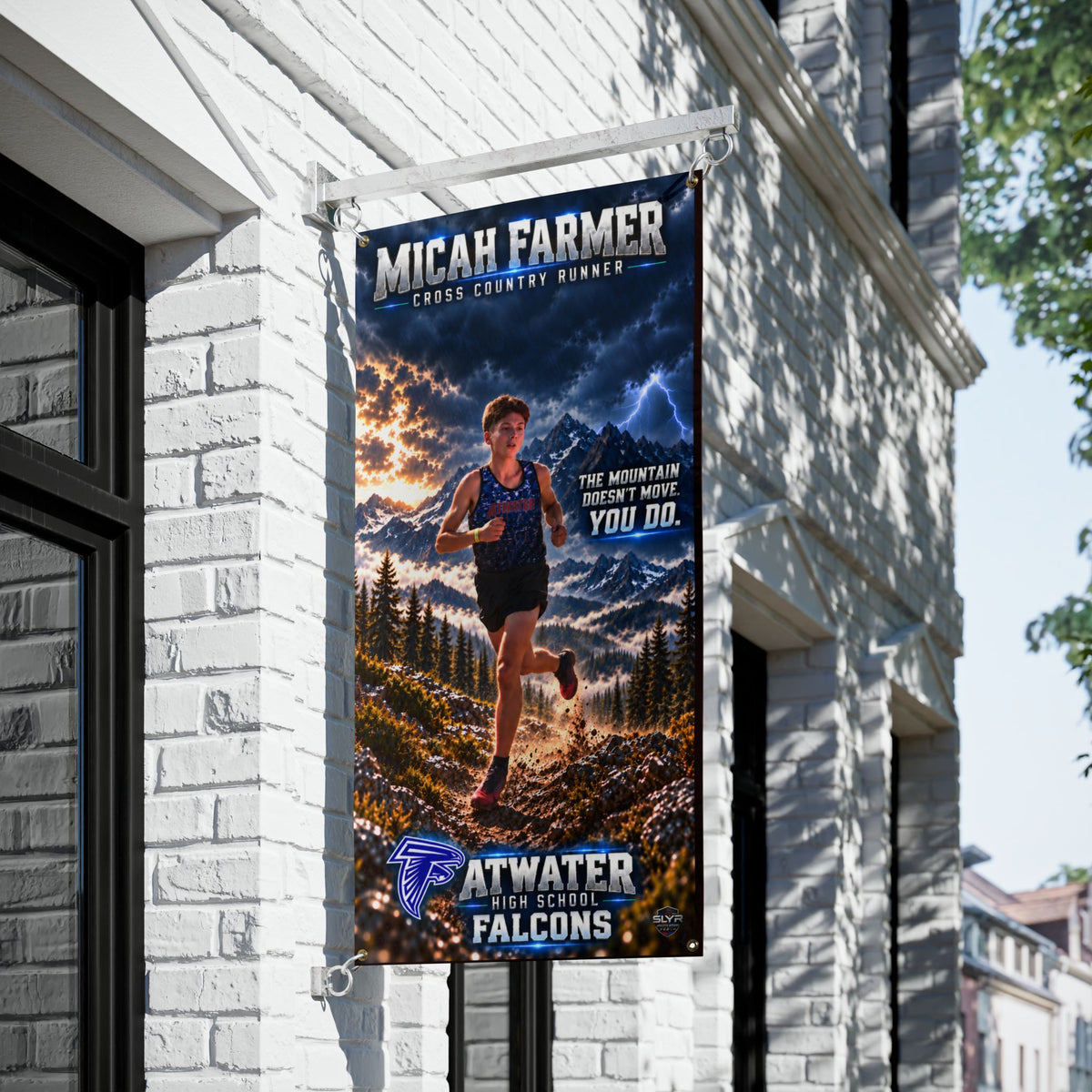 Micah Farmer cross country race day banner - SLYR Apparel