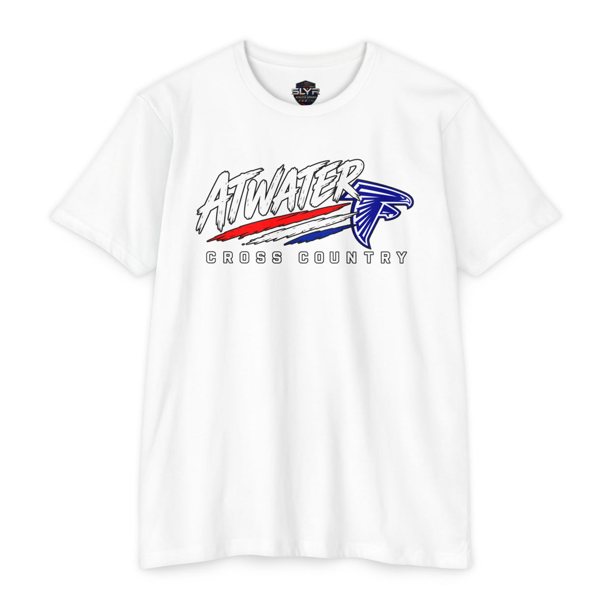 Atwater Cross Country retro Falcon track T-shirt by SLYR Apparel — product view 1