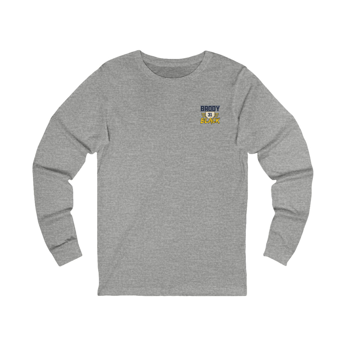 Brody Black #31 baseball fan long sleeve tee - SLYR Apparel