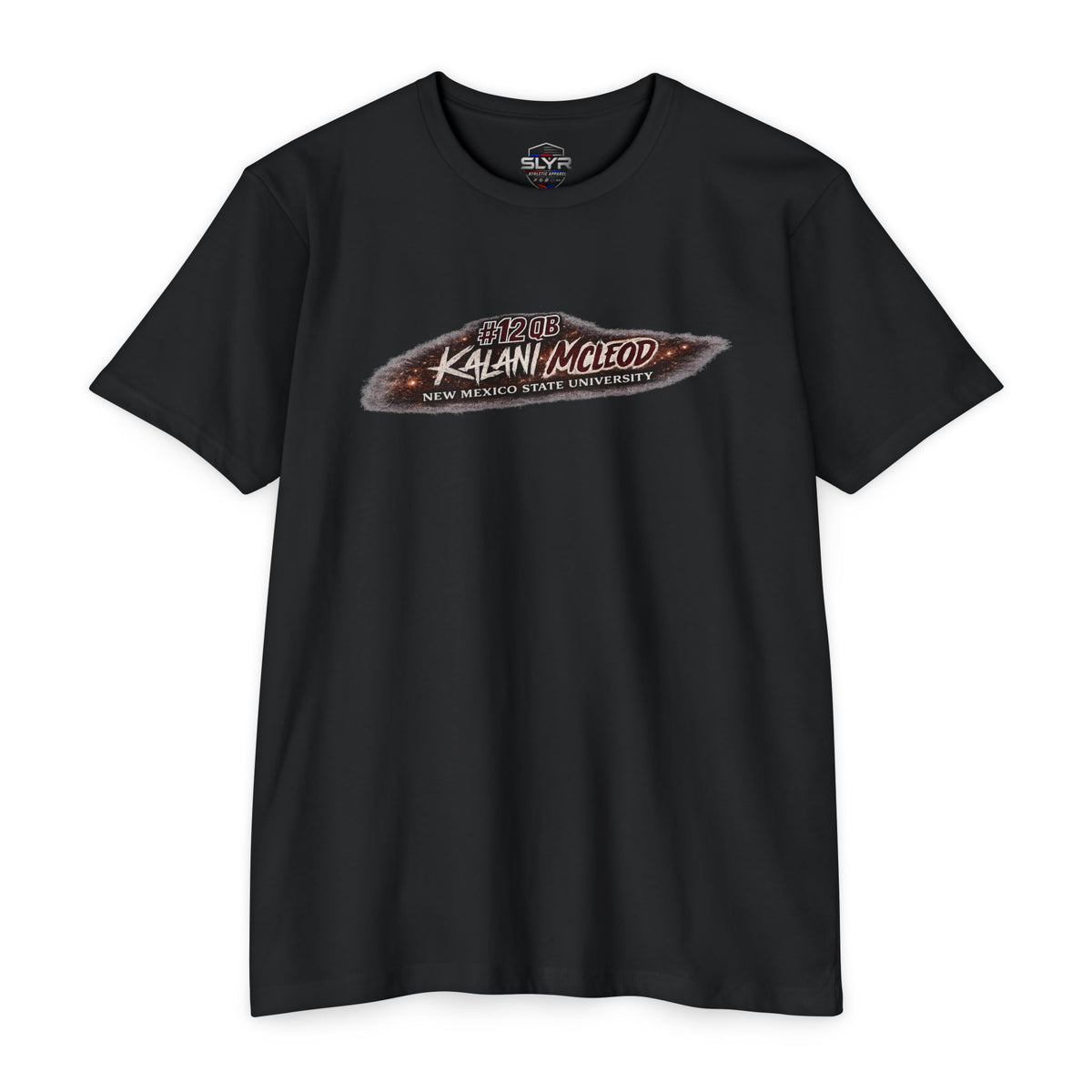 McLeod #12 New Mexico State football T-shirt by SLYR Apparel - product view 2