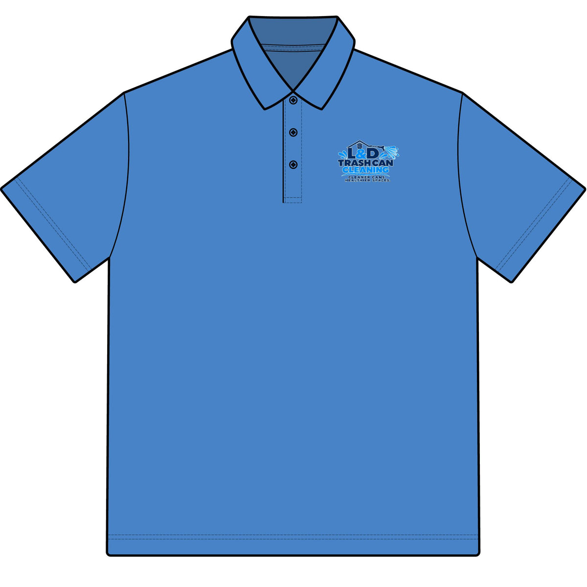 L&D Trash Can Cleaning business polo product view 4