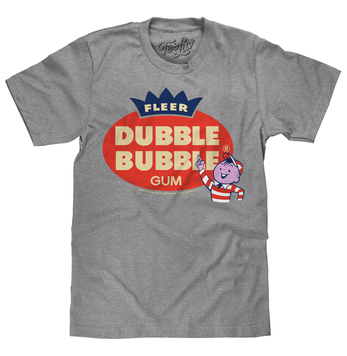 Fleer Dubble Bubble Gum Retro Graphic T-Shirt — Athletic Gray Heather - SLYR Apparel