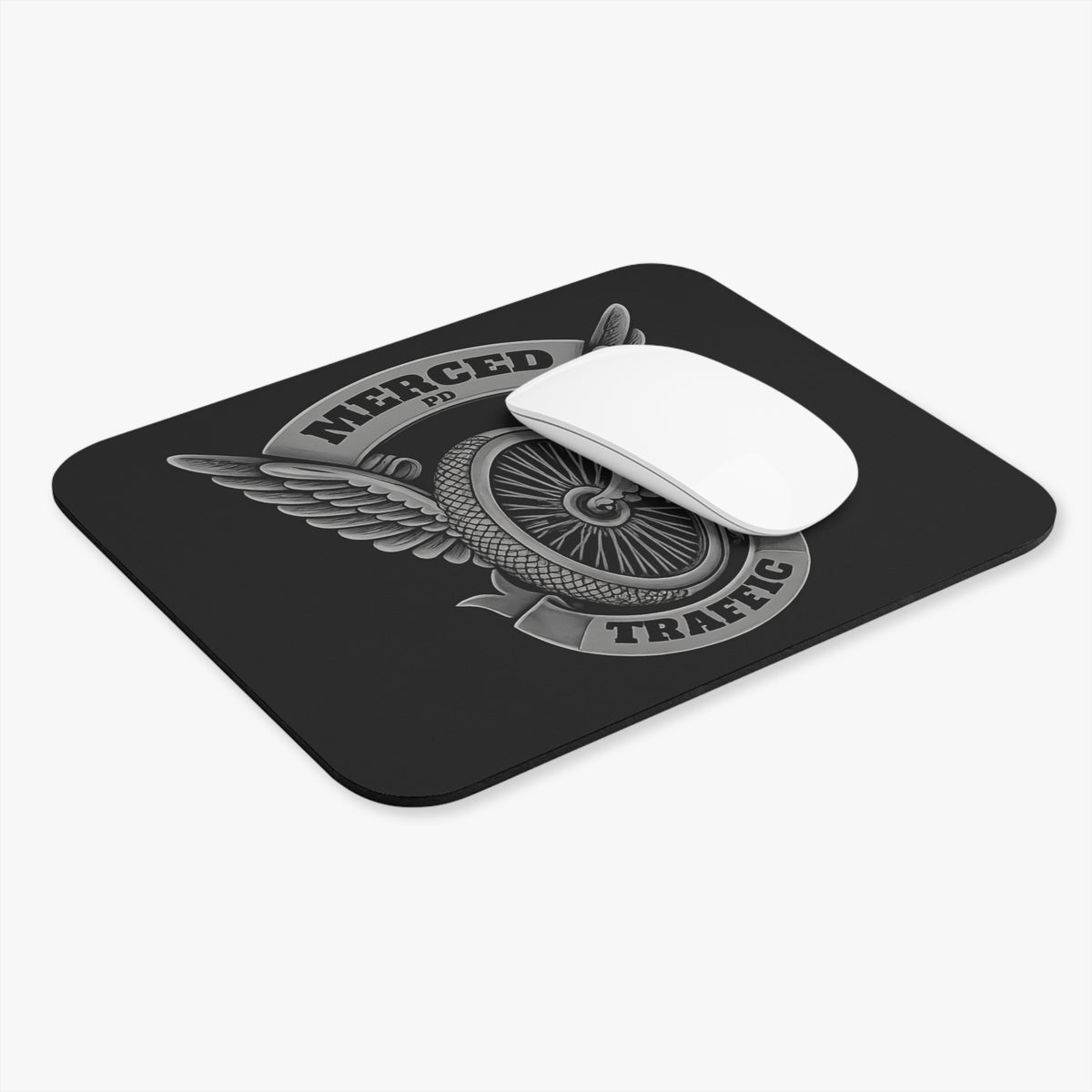 Merced PD Traffic Winged Wheel Mouse Pad 9"x8" by SLYR Apparel — product image 3