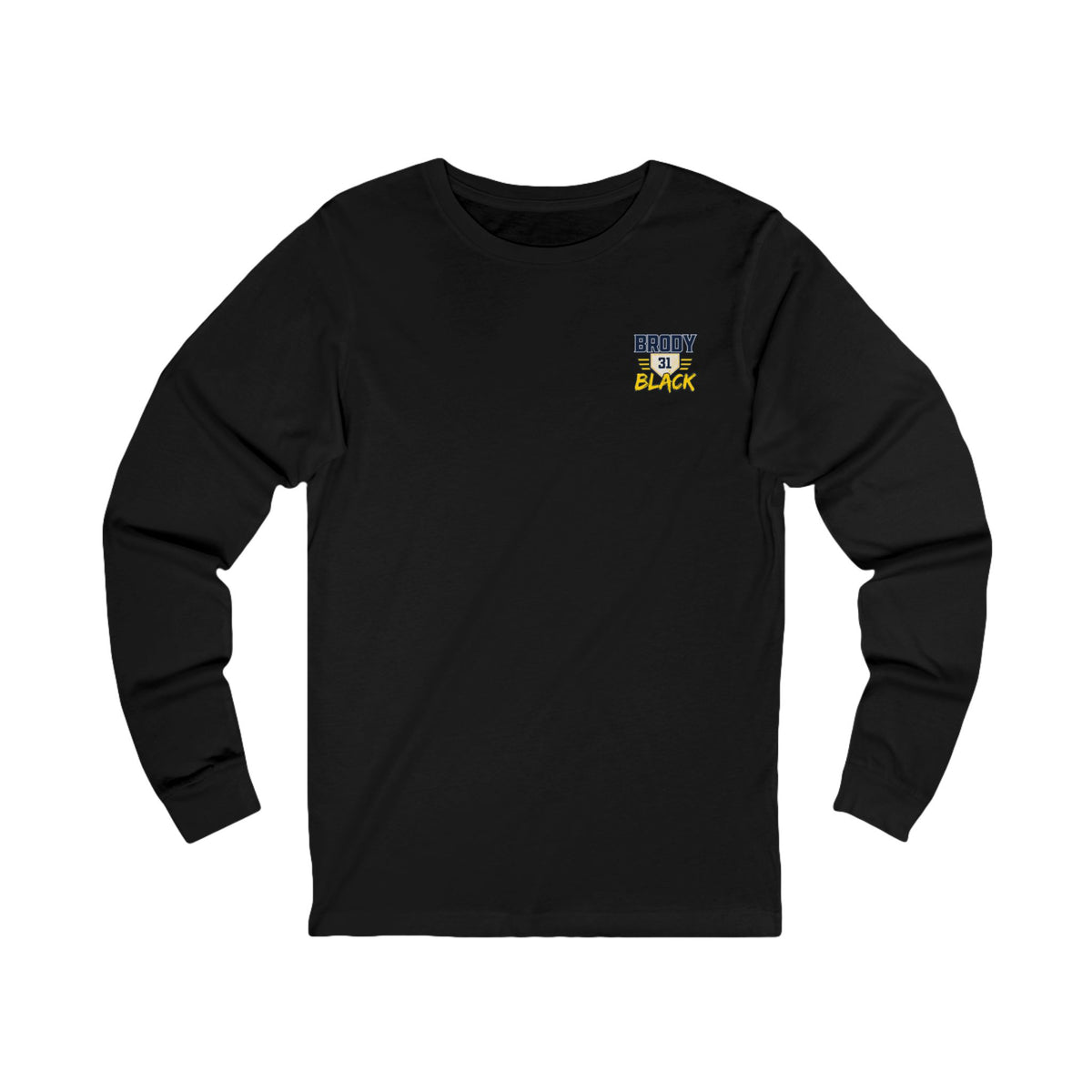 Brody Black personalized game day long sleeve tee - SLYR Apparel