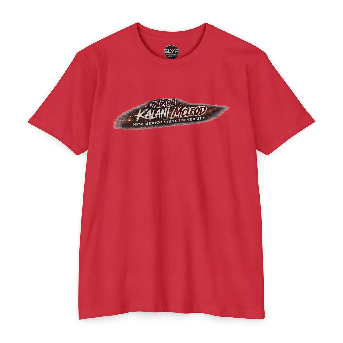 McLeod #12 New Mexico State football T-shirt by SLYR Apparel - product view 3