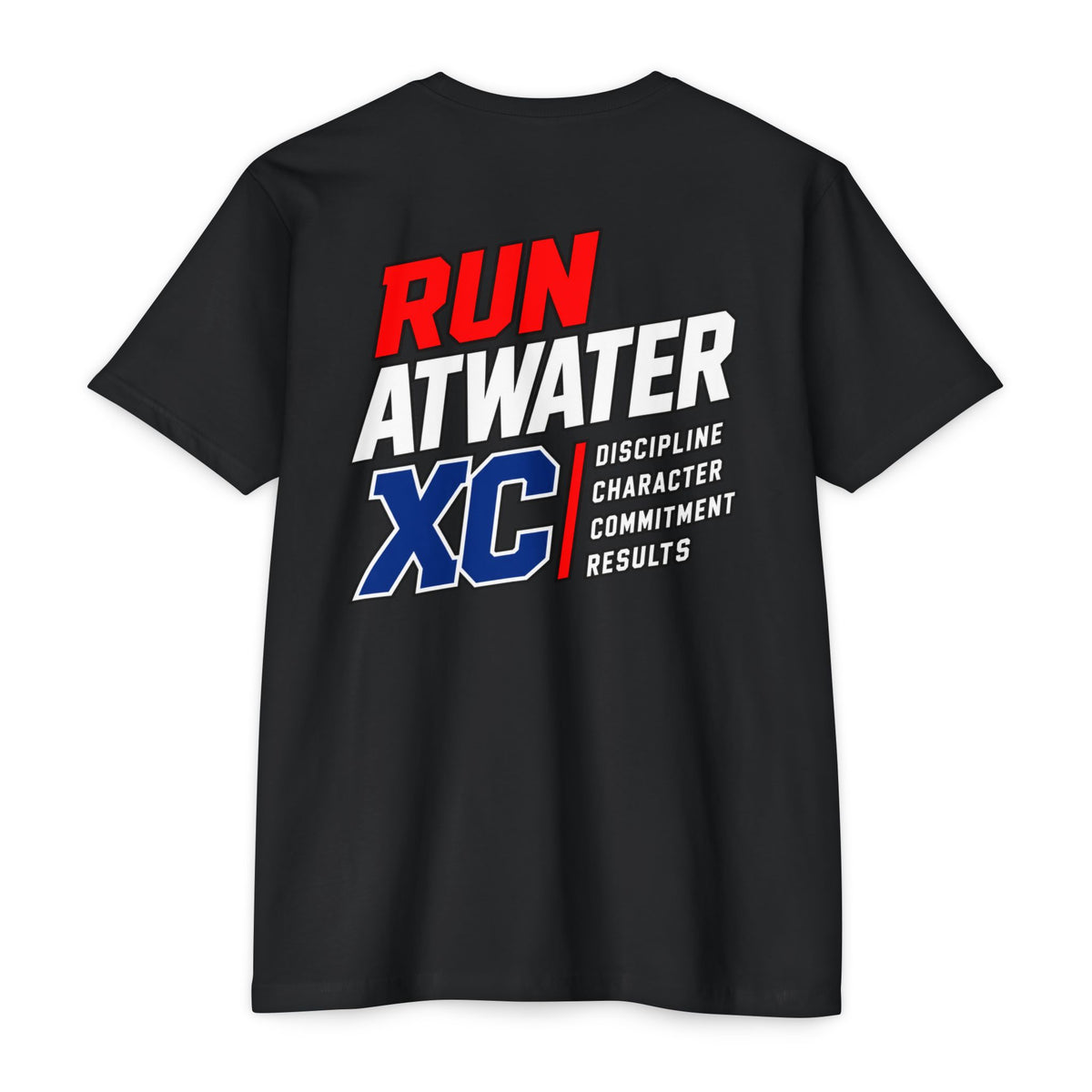 Run Atwater XC front and back cross country T-shirt by SLYR Apparel — product view 1