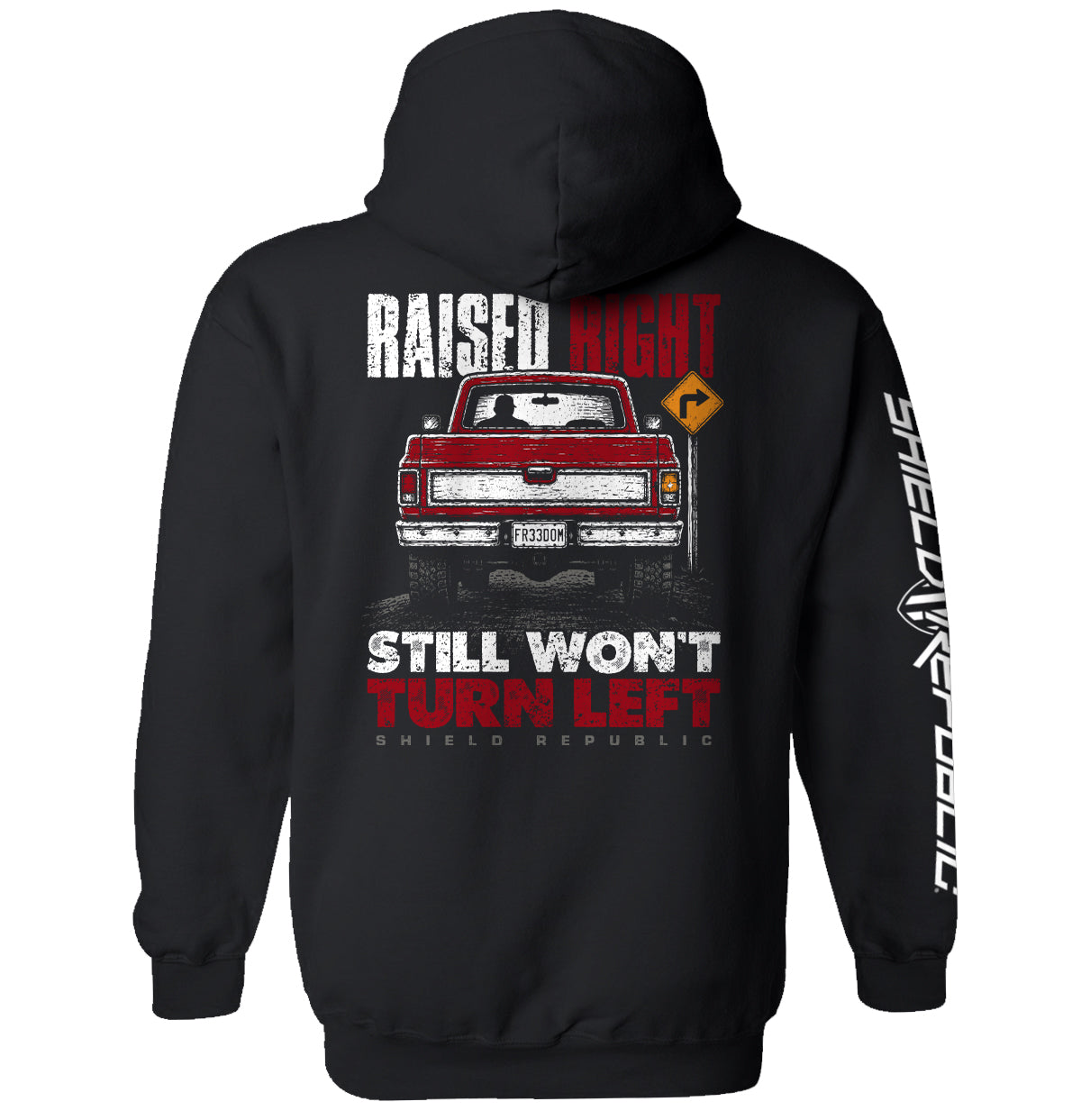 Shield Republic Raised Right – Graphic Apparel