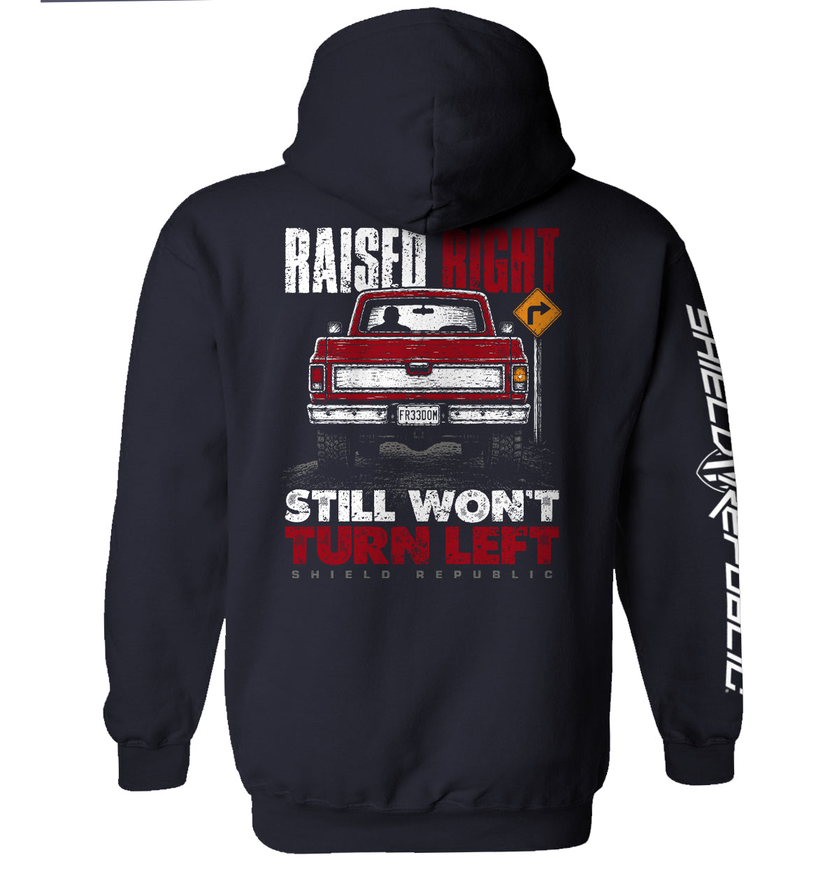 Shield Republic Raised Right – Graphic Apparel
