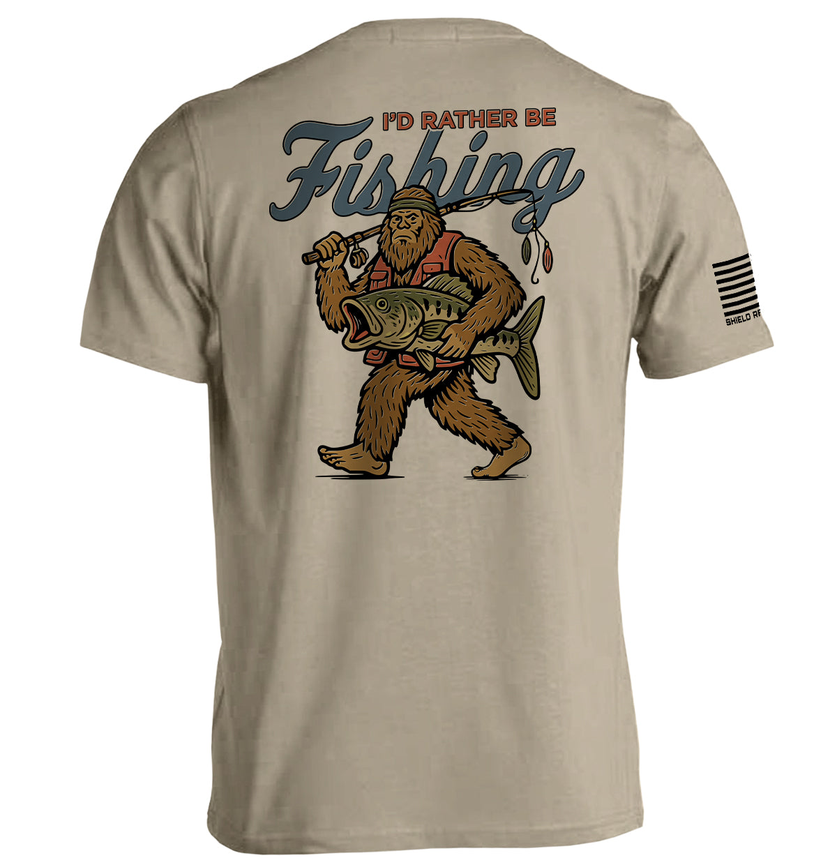 I'd Rather Be Fishing Bigfoot T-Shirt - SLYR Apparel