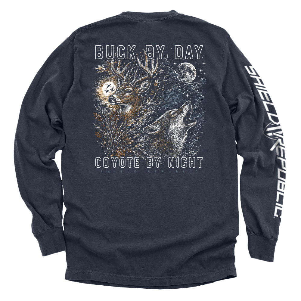 Buck by Day, Coyote by Night T-Shirt - SLYR Apparel