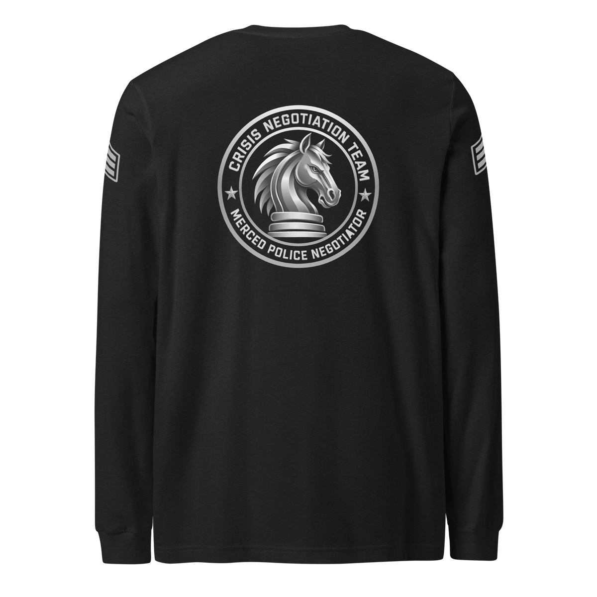 Back view of SLYR Apparel CNT Sergeant Long Sleeve Shirt in black heather