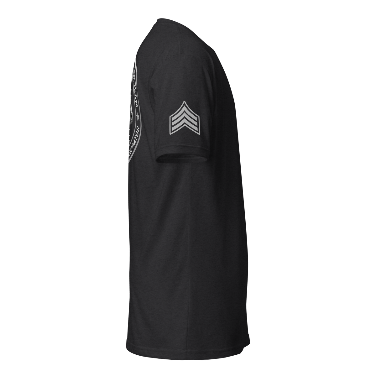 Right-side view of SLYR Apparel CNT Sergeant T-Shirt in black