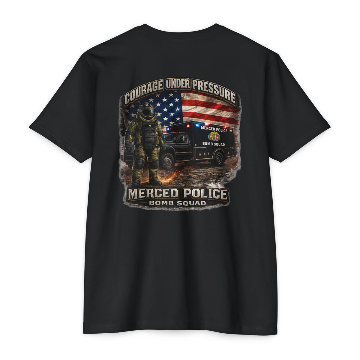 SLYR Apparel Merced Police Bomb Squad Support T-Shirt