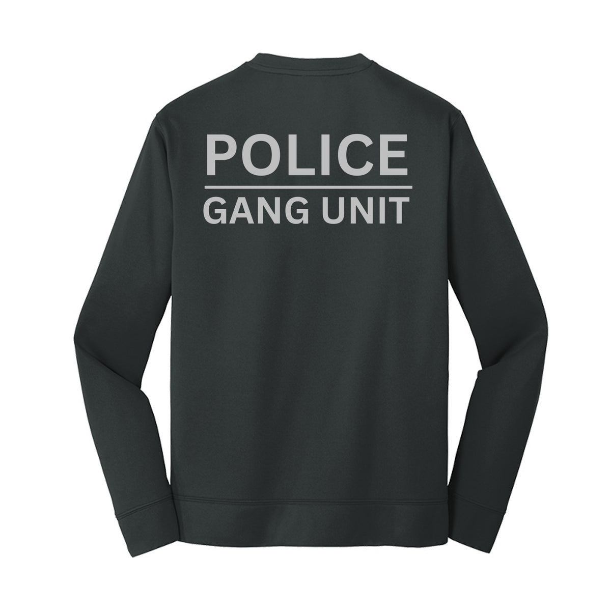 Merced Police Department Gang Unit D-Flex print performance fleece sweatshirt – back view – SLYR Apparel