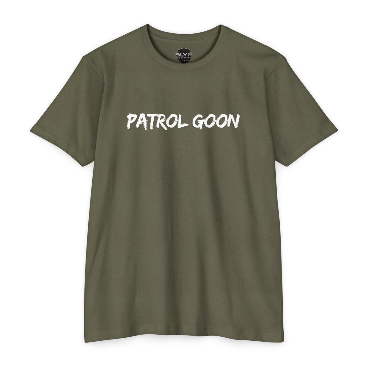 SLYR Apparel Patrol Goon T-Shirt with subdued American flag print