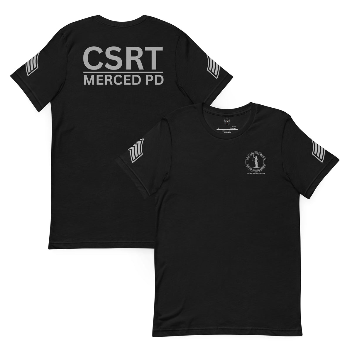CSRT Sergeant T-shirt by SLYR Apparel — front and back view