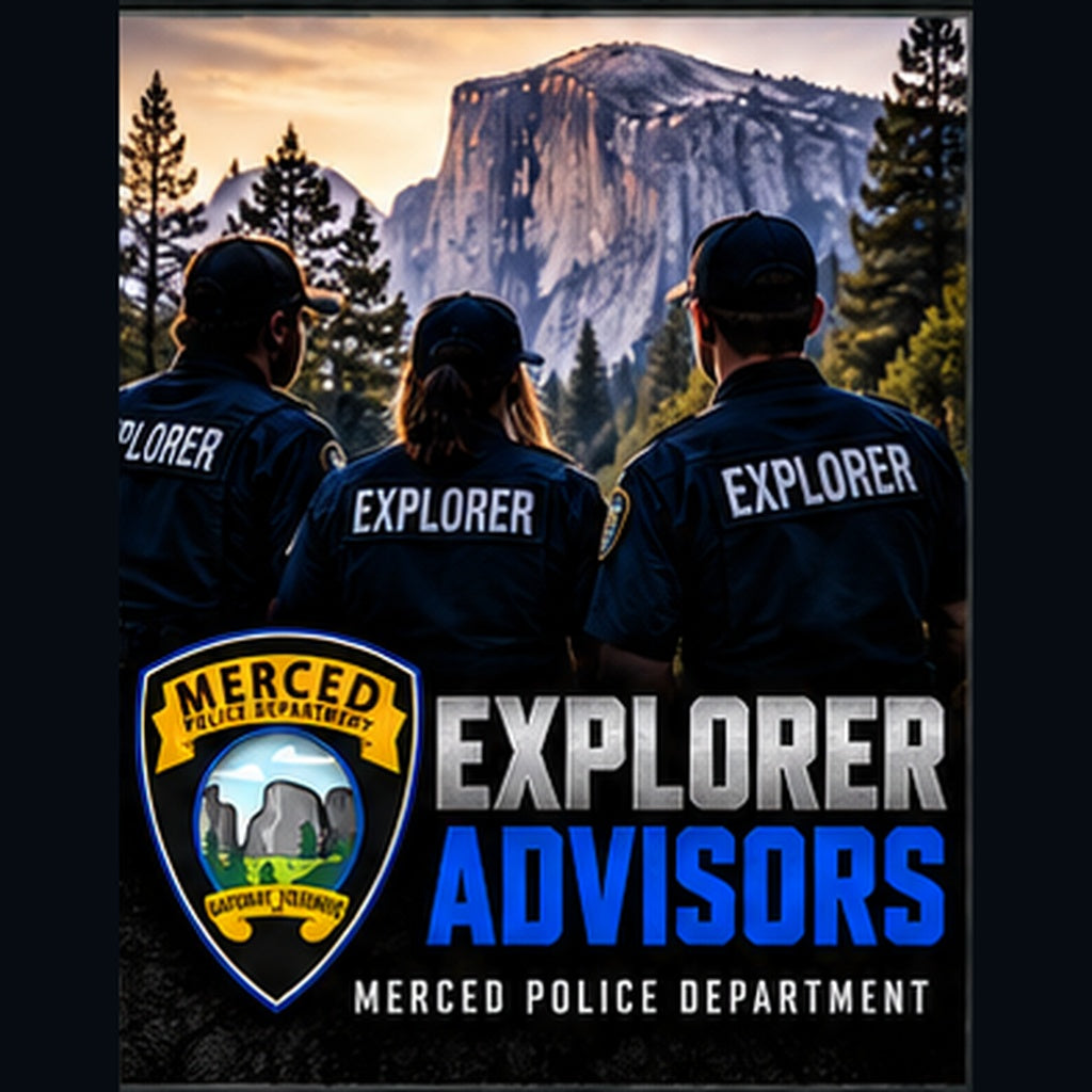 Merced Police Department Explorer Advisors collection cover for officer and sergeant apparel