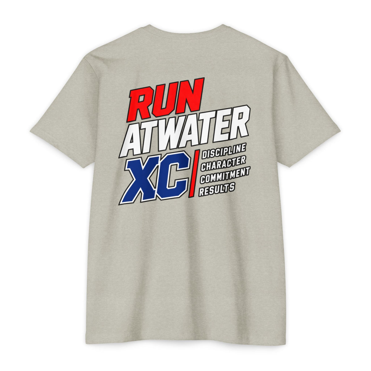 Run Atwater XC front and back cross country T-shirt by SLYR Apparel — product view 8