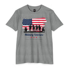 SLYR Apparel Military Veterans American flag tribute T-shirt - product mockup 6 with Thank You for Your Service design
