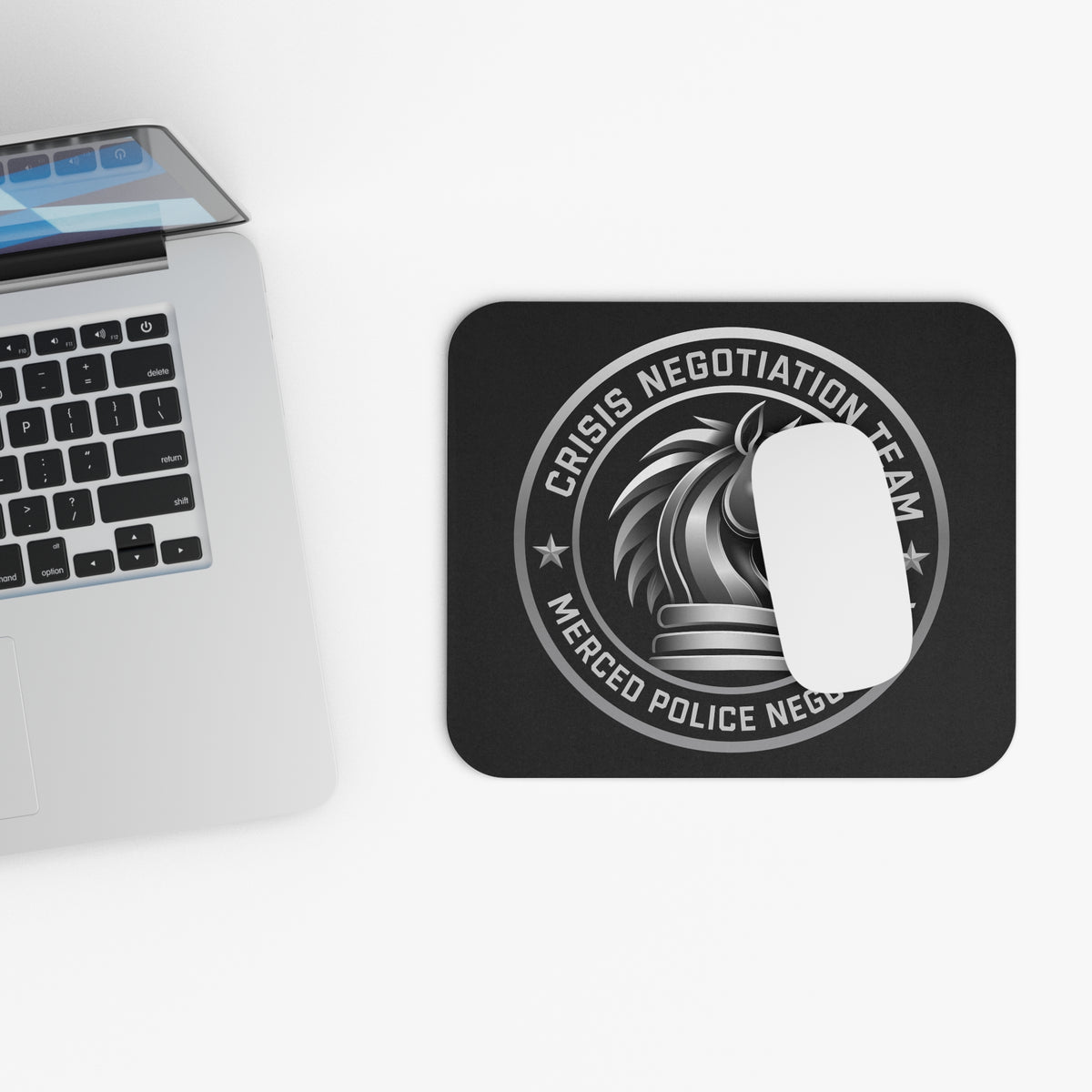 Crisis Negotiation Team Mouse Pad — Merced Police Negotiator Desk Mat 9"x8" by SLYR Apparel — product image 4