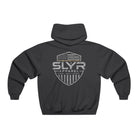 SLYR Apparel Military Shield Graphic Hoodie with distressed military-inspired shield graphics