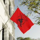 Merced PD Range Team double-sided polyester flag with crossed-rifle emblem