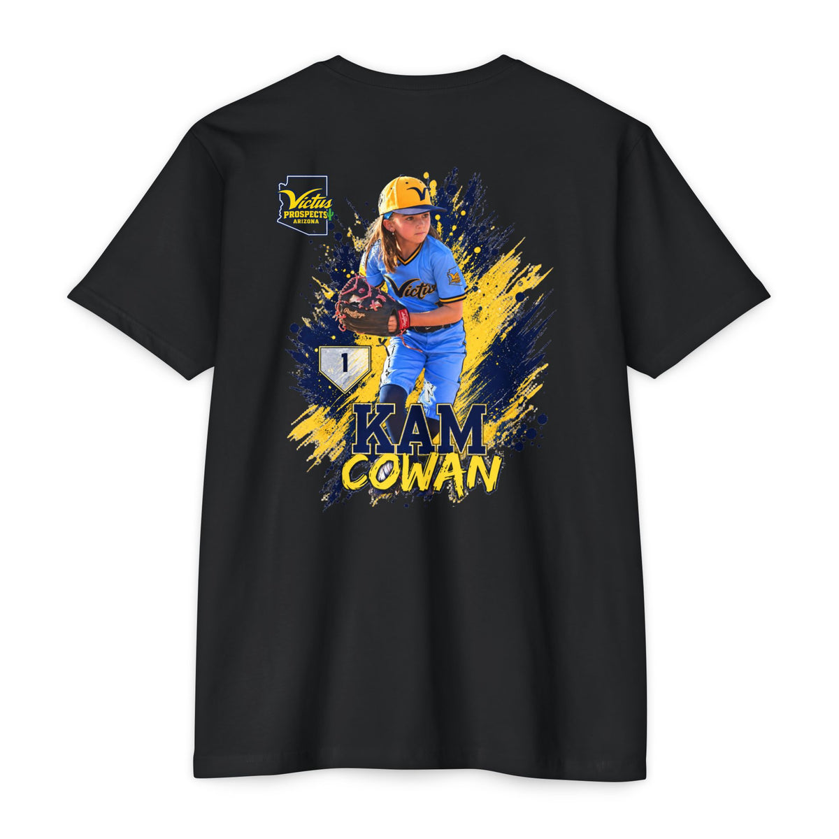 Kam Cowan personalized baseball T-shirt product image - SLYR Apparel