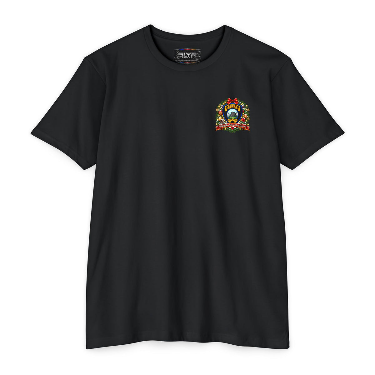 Merced Merry Christmas T-shirt, alternate holiday graphic product view