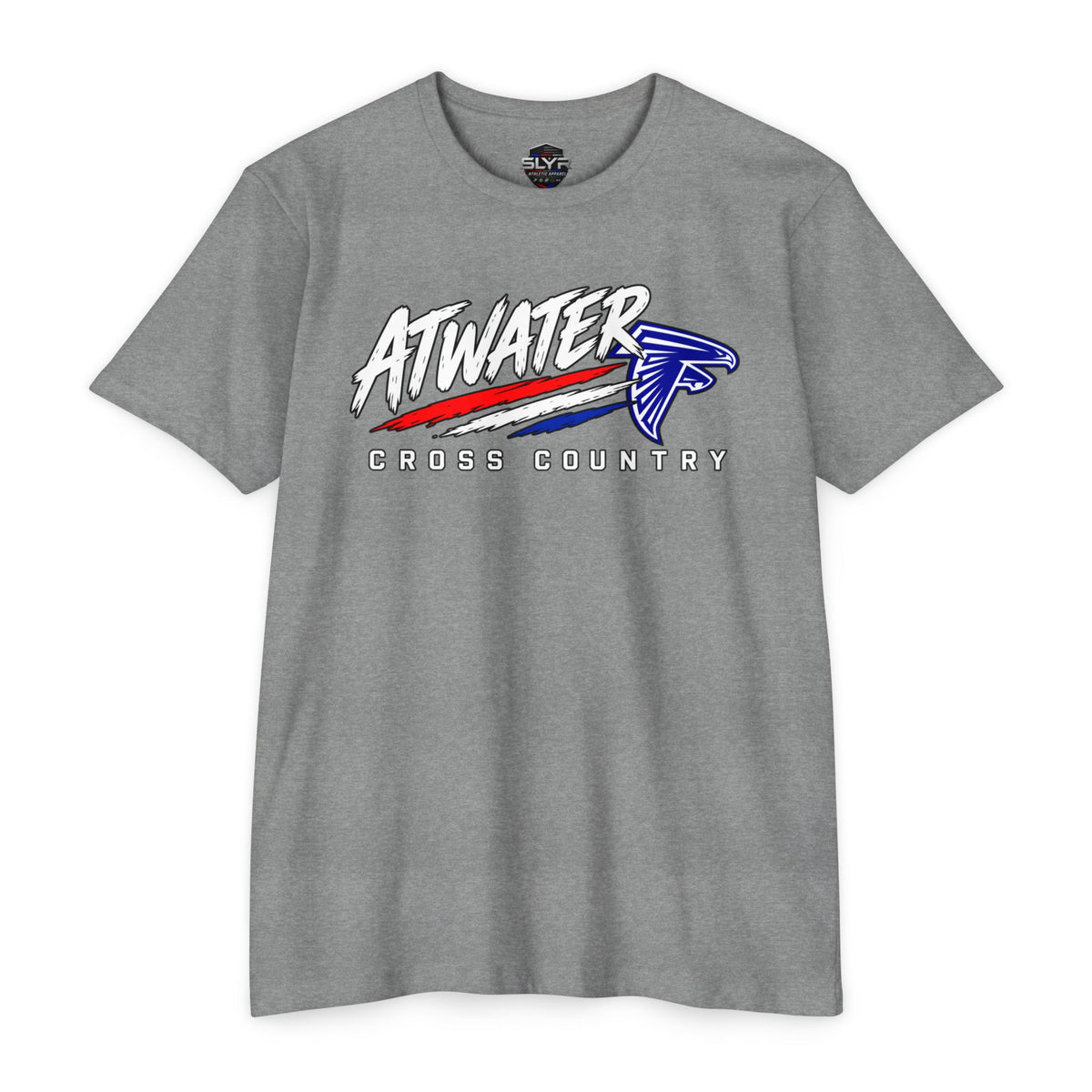 Atwater Cross Country retro Falcon track T-shirt by SLYR Apparel — product view 3
