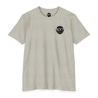 SLYR Apparel Shield T-shirt with distressed American flag and logo graphics