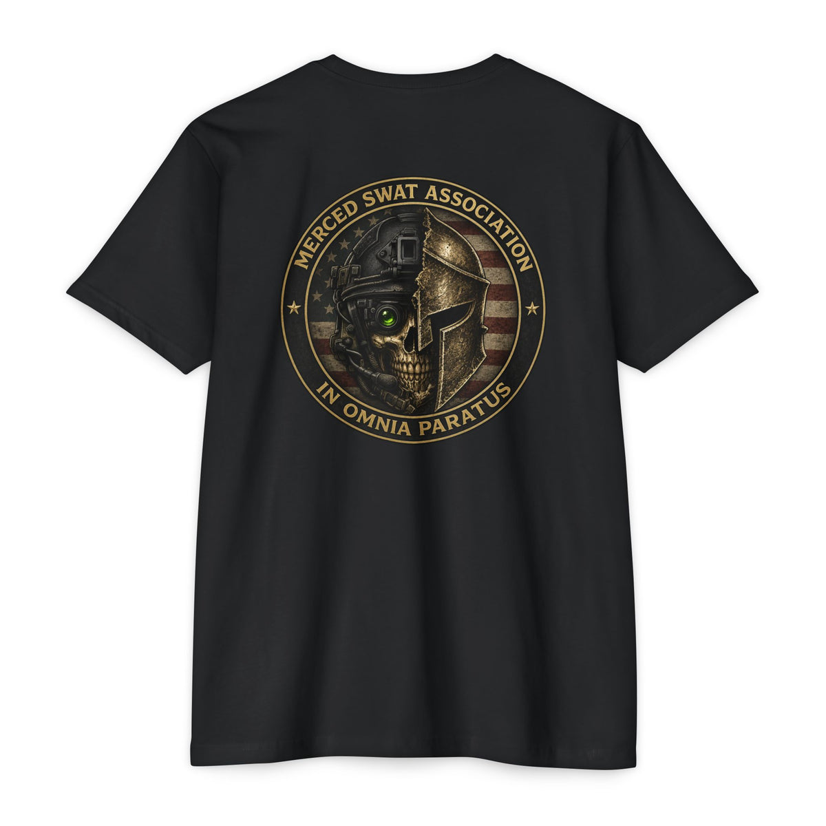 SWAT Association T‑Shirt — 'In Omnia Paratus' Tactical Skull Logo - SLYR Apparel