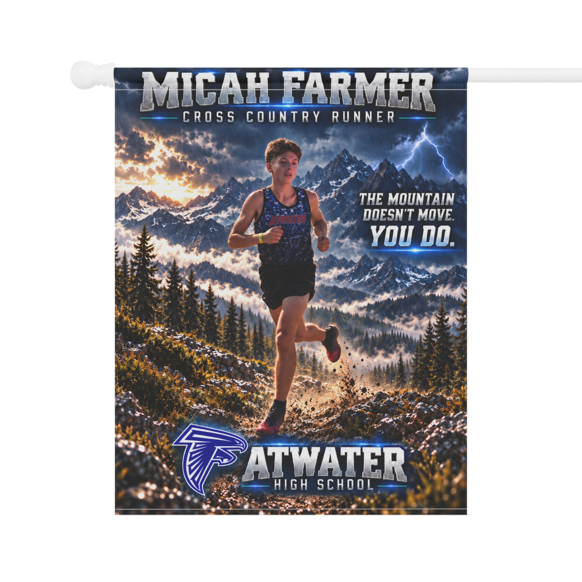 Micah Farmer cross country flag product mockup - SLYR Apparel