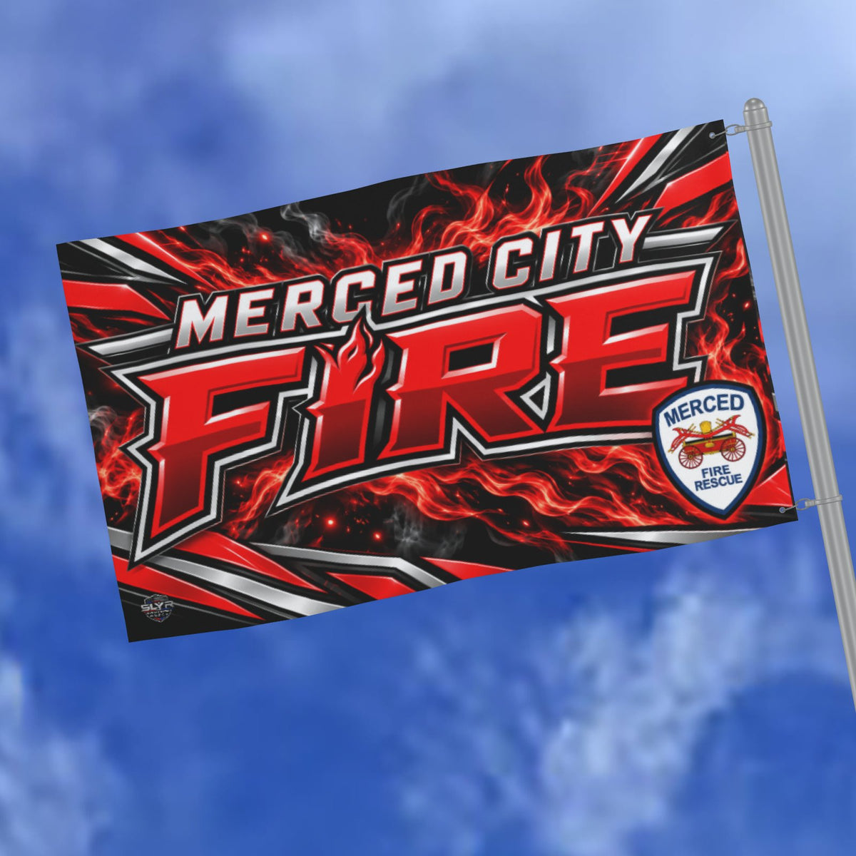 City Fire Athletic Flag 3 by 5 foot firefighter sports flag – SLYR Apparel product image 2