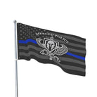 Merced Police SWAT silver thin blue line polyester flag for memorial display