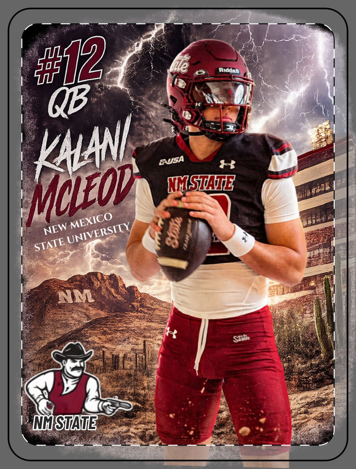 Kalani McLeod New Mexico State fleece blanket by SLYR Apparel - product view 2