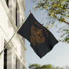 Double-sided Merced Police SWAT black flag with gold team artwork