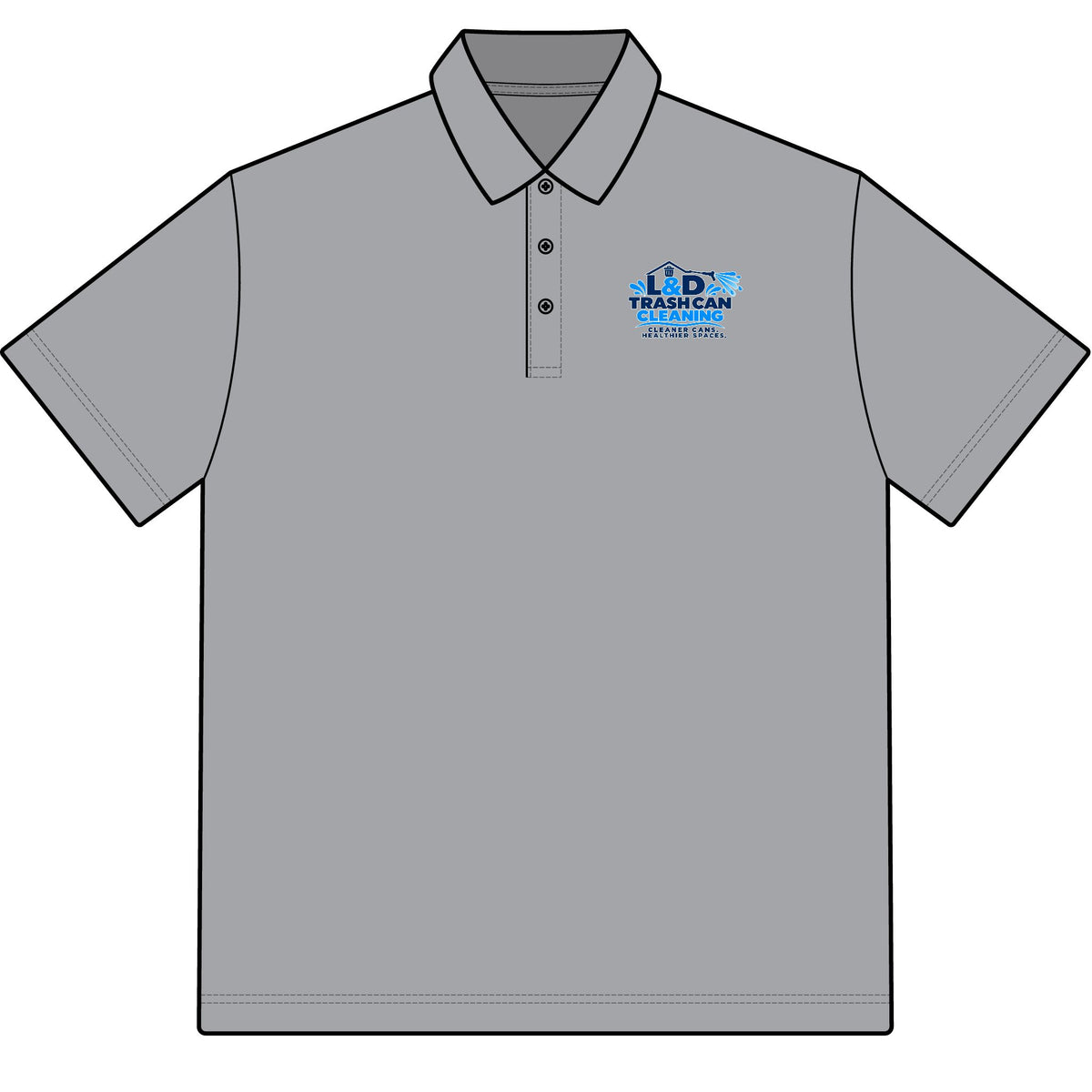 L&D Trash Can Cleaning business polo product view 3
