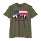 SLYR Apparel Military Veterans American flag tribute T-shirt - product mockup 3 with Thank You for Your Service design
