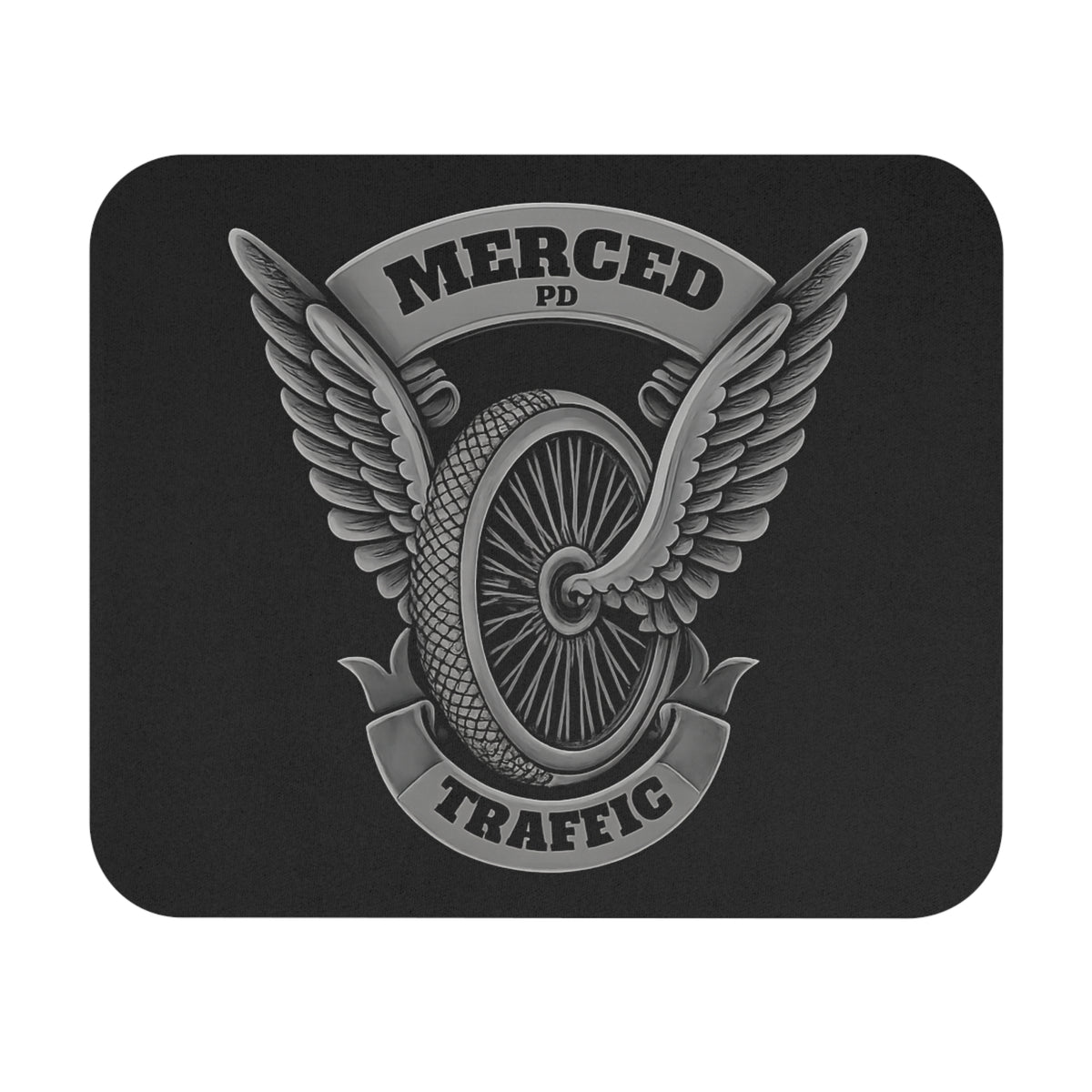 Merced PD Traffic Winged Wheel Mouse Pad 9"x8" by SLYR Apparel — product image 1