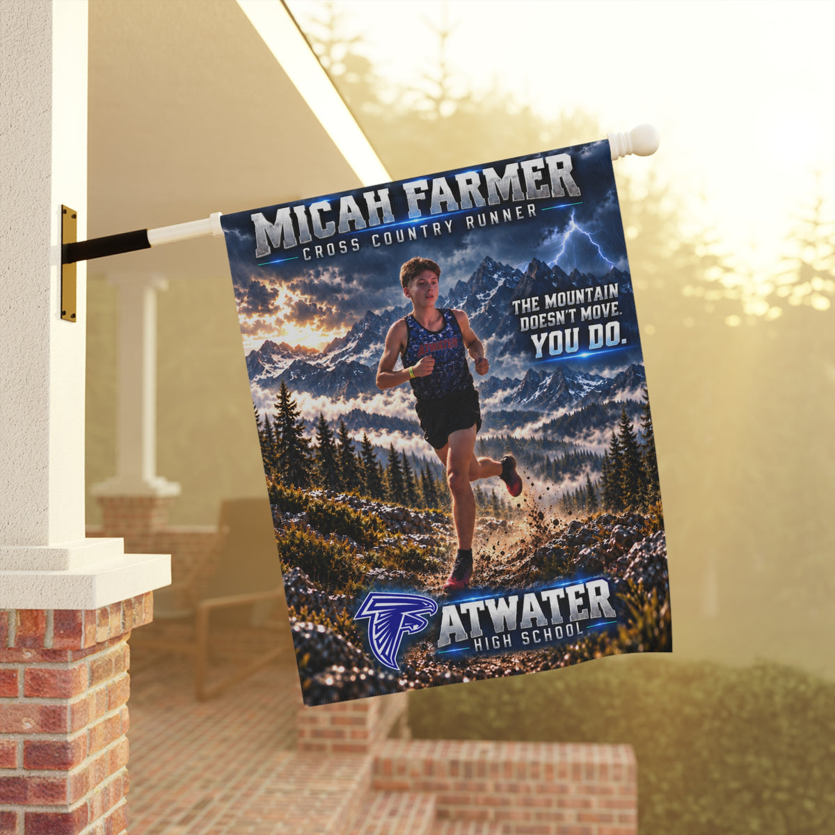 Micah Farmer cross country fan flag - SLYR Apparel