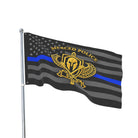 Merced Police SWAT gold thin blue line polyester flag for memorial display