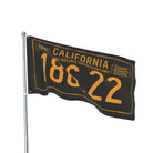 California 186.22 distressed license plate flag for wall or garage display