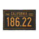 Black and gold California 186.22 double-sided license plate flag