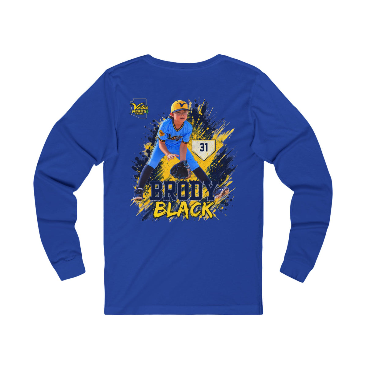 Brody Black number 31 baseball long sleeve tee - SLYR Apparel