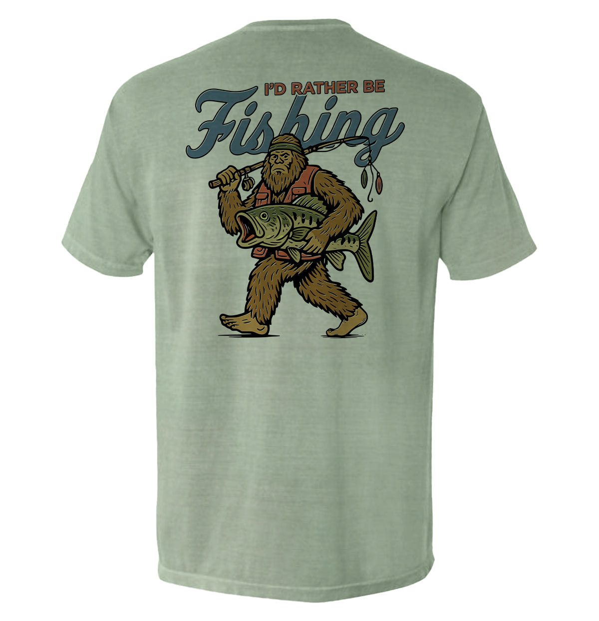I'd Rather Be Fishing Bigfoot T-Shirt - SLYR Apparel