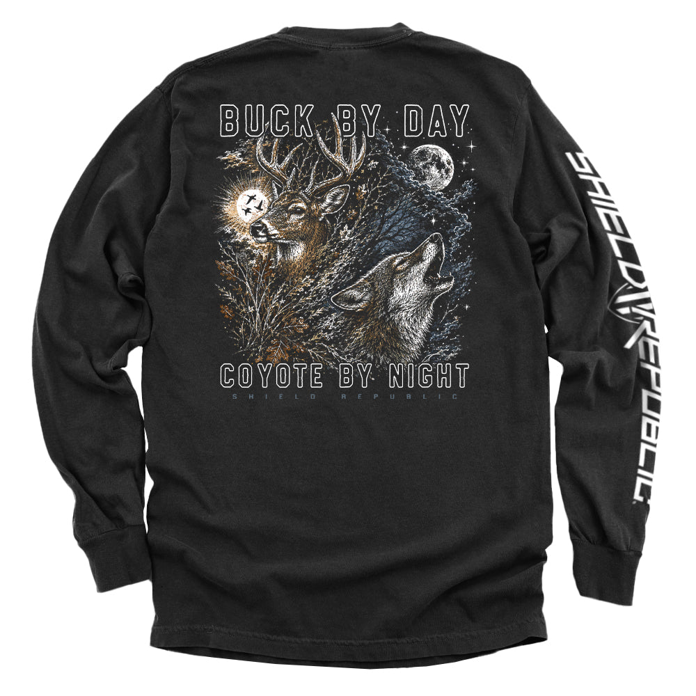 Buck by Day, Coyote by Night T-Shirt - SLYR Apparel