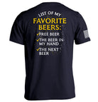 List of My Favorite Beers T-Shirt - SLYR Apparel